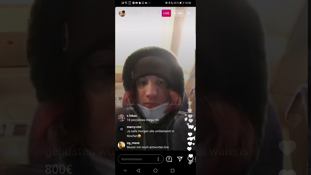 tlow vor Polizei geflüchtet?! Wegen einer Zigarette? 😯 tlow Instagram Livestream