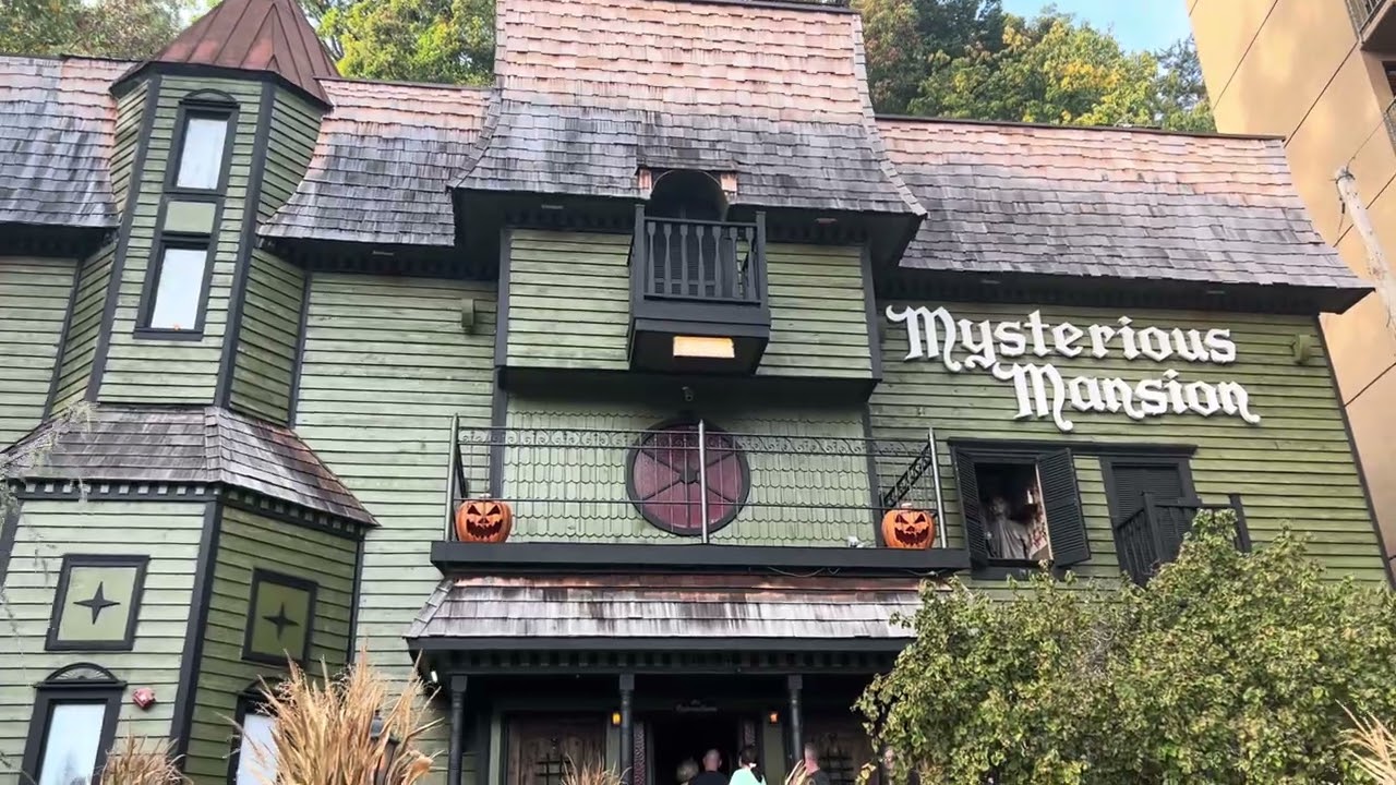 Mysterious Mansion Outside During October Weekend 