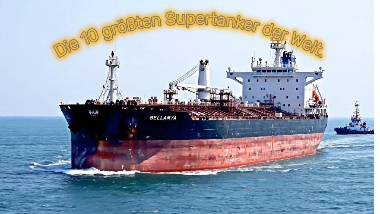 Die 10 gr&ouml;&szlig;ten &Ouml;ltanker der Welt, der gr&ouml;&szlig;te ist einen halben Kilometer lang.