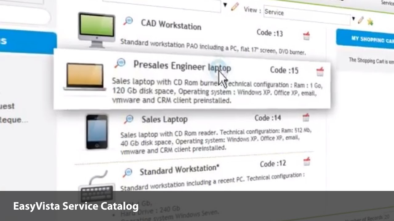 EasyVista IT Service Catalog