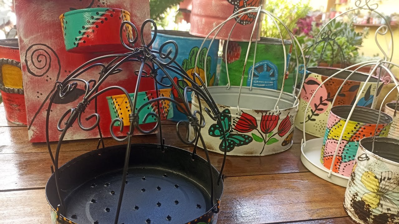 17 Ideias de vasos reciclados com latas e arame para decorar meu jardim