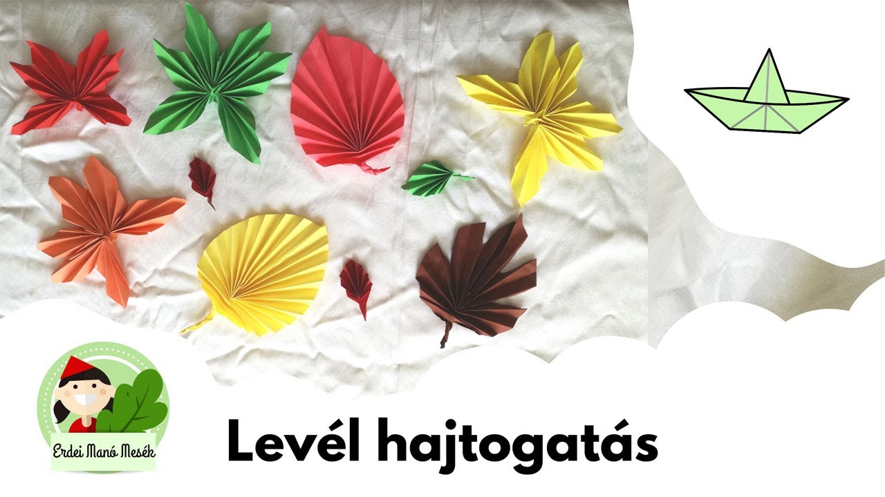 🍂🍁🍂Falevél hajtogatás egyszerűen - Erdei Manó Mesék 🍁🍂🍁