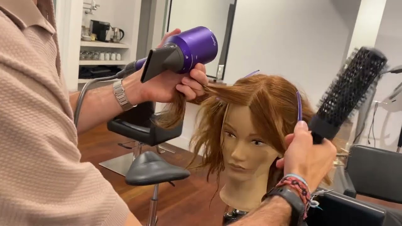 Blowdry curtain bangs