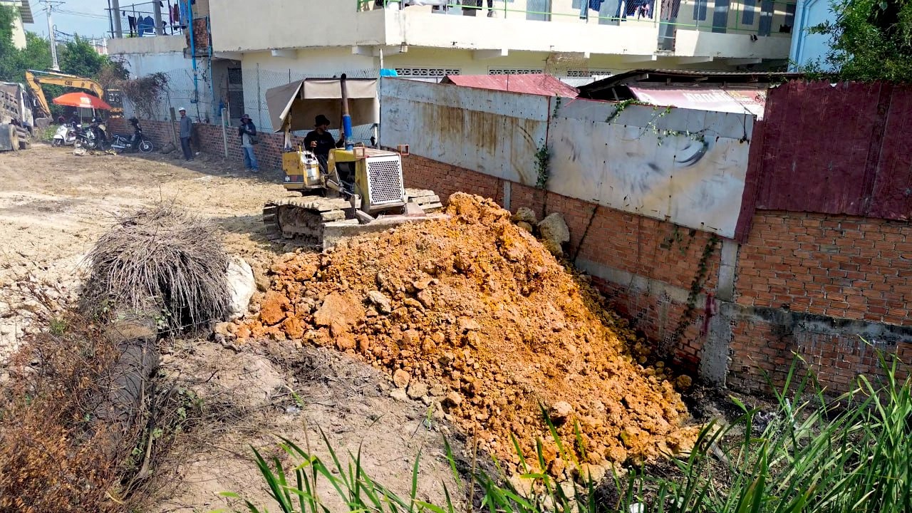 Amazing Landfill ! Updated Project Bulldozer Pushing Soil Delete Green Grass In Pond Clear Dirt Mud