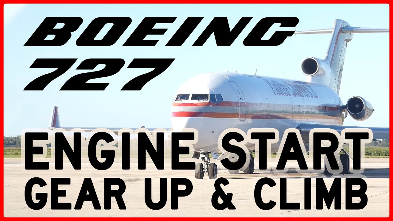 Boeing 727 Engine Start, Taxi, Gear Up, and Climb - Kalitta Charters II - N729CK