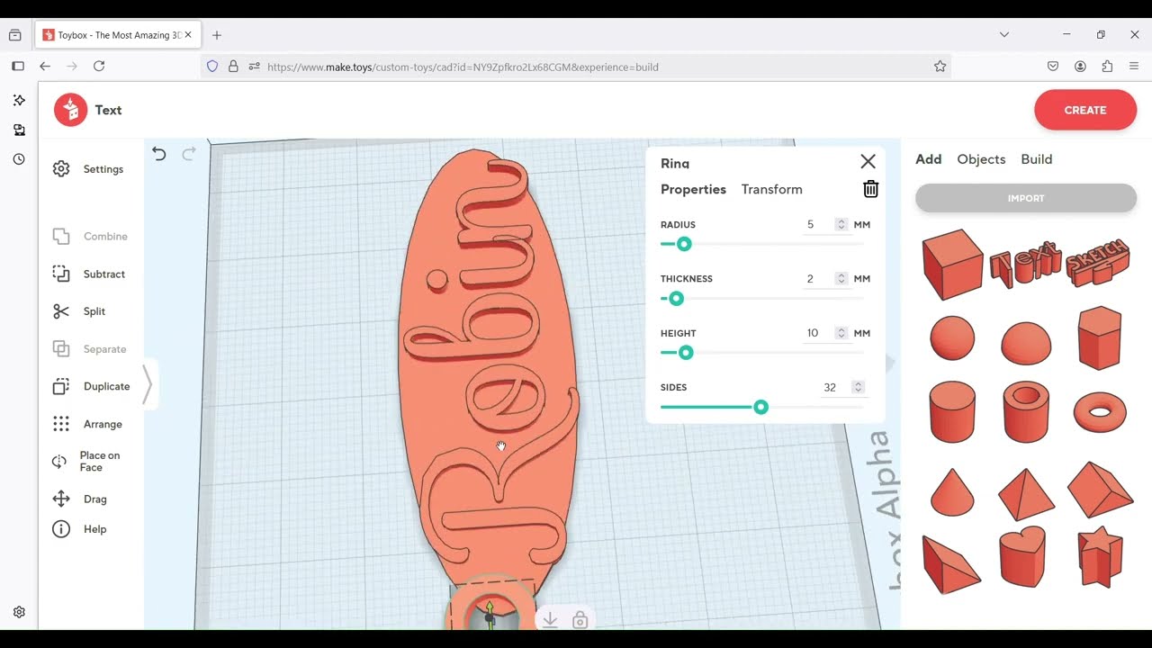How to Design a Keychain in Toybox Creator Space