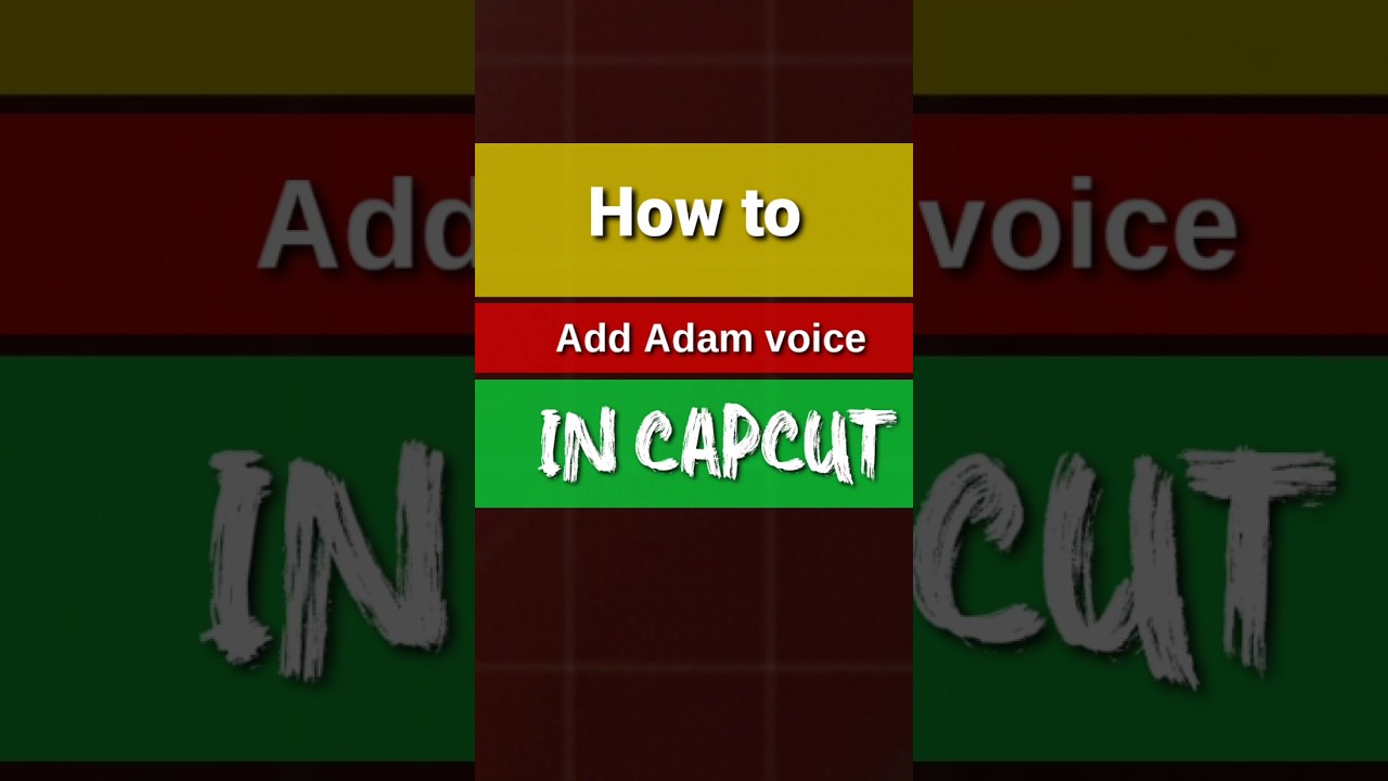 Adam voice in Capcut #adam #voiceover