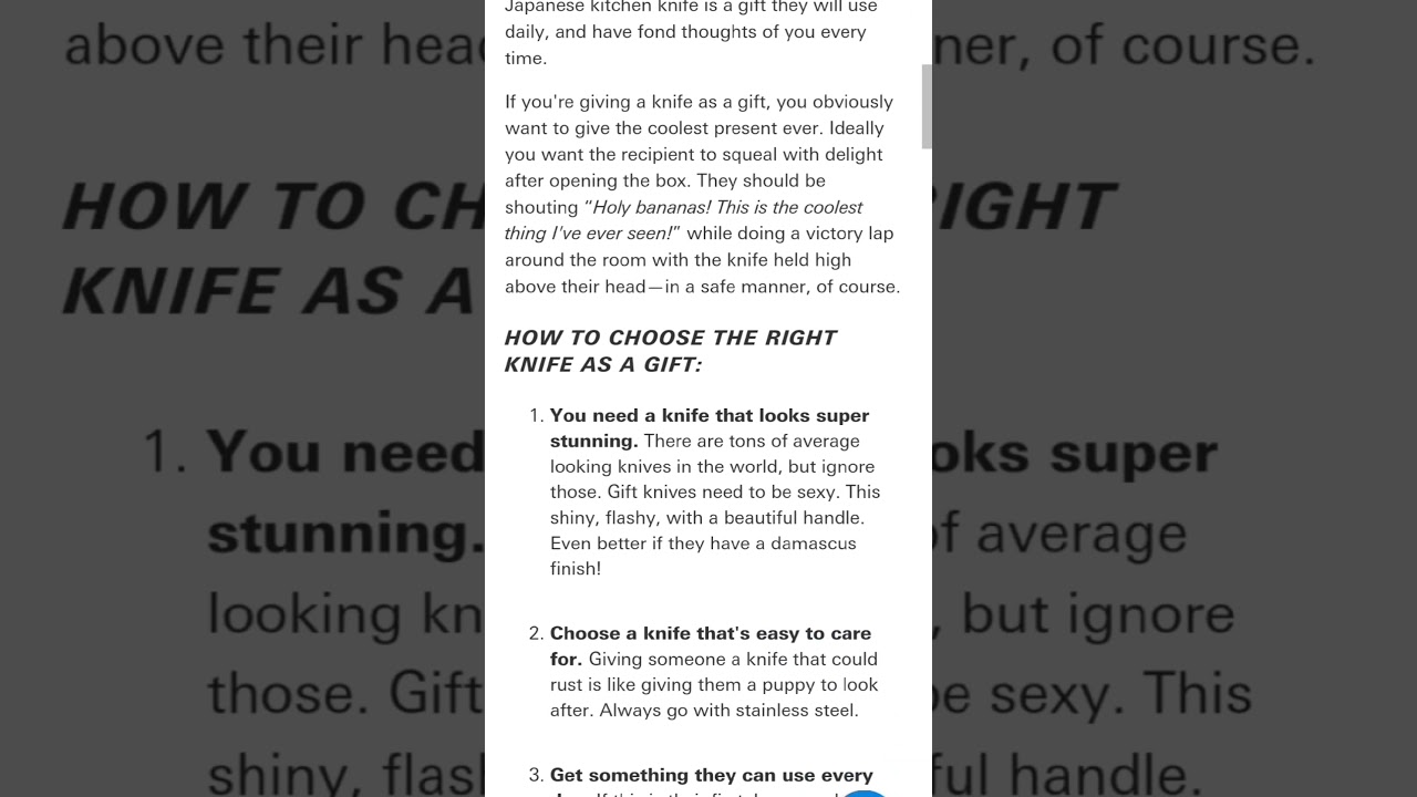 How to Choose a Kitchen Knife as a Gift!
