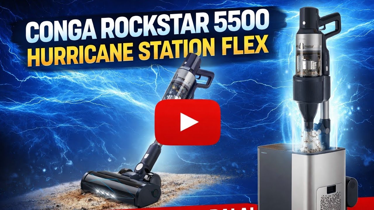 Conga Rockstar 5500 Hurricane Station Flex Aspirateur-balai avec base de vidange automatique