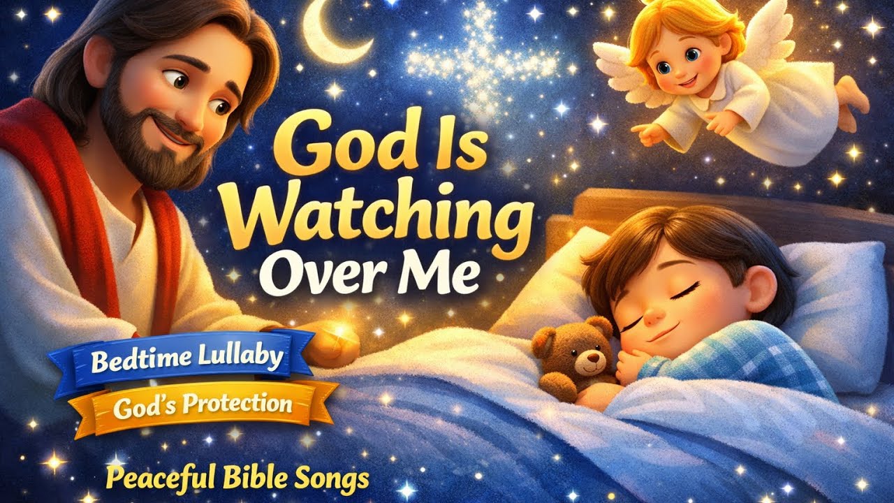 God Is Watching Over Me | Christian Kids Lullaby for Sleep & Protection |Peaceful Bible Bedtime Song
