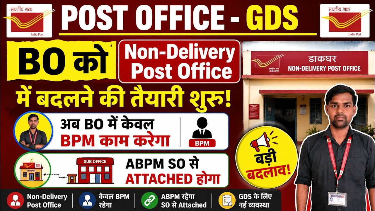 BO को Non-Delivery Post Office में बदलने की तैयारी || BO मे BPM अकेला काम करेगा || ABPM SO se attach