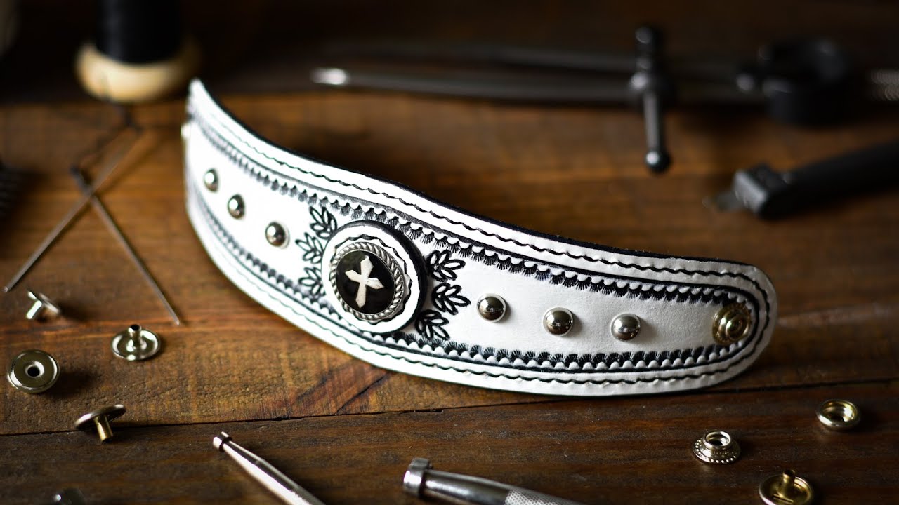Making A Fancy Two-Tone Leather Bracelet - Leather Craft