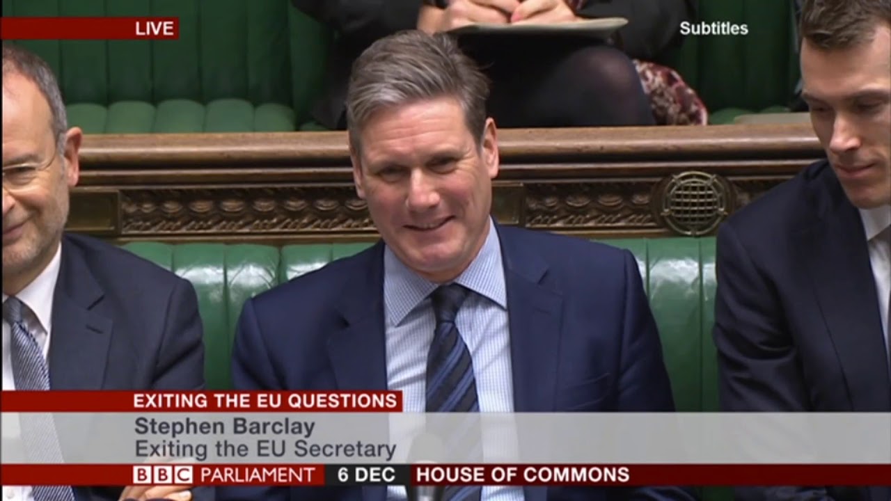Shadow Brexit Secretary Sir Keir Starmer, speaking at Exiting the EU Questions