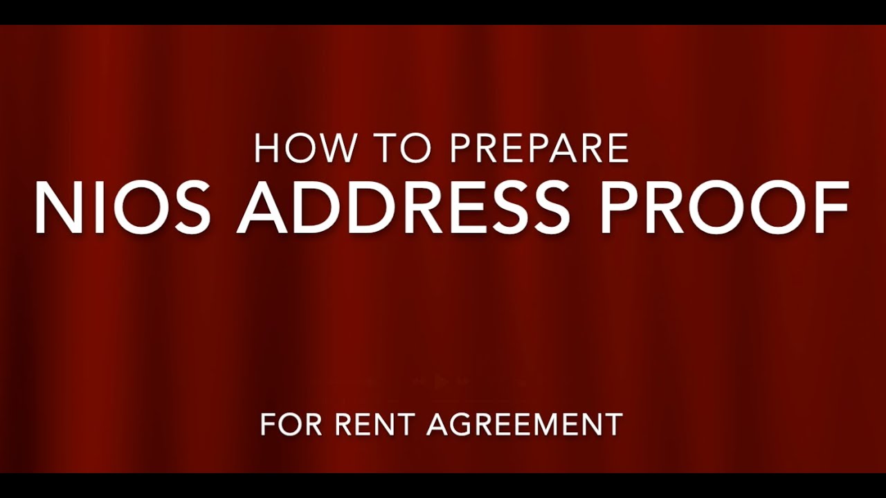NIOS Address Proof for Rent Agreement