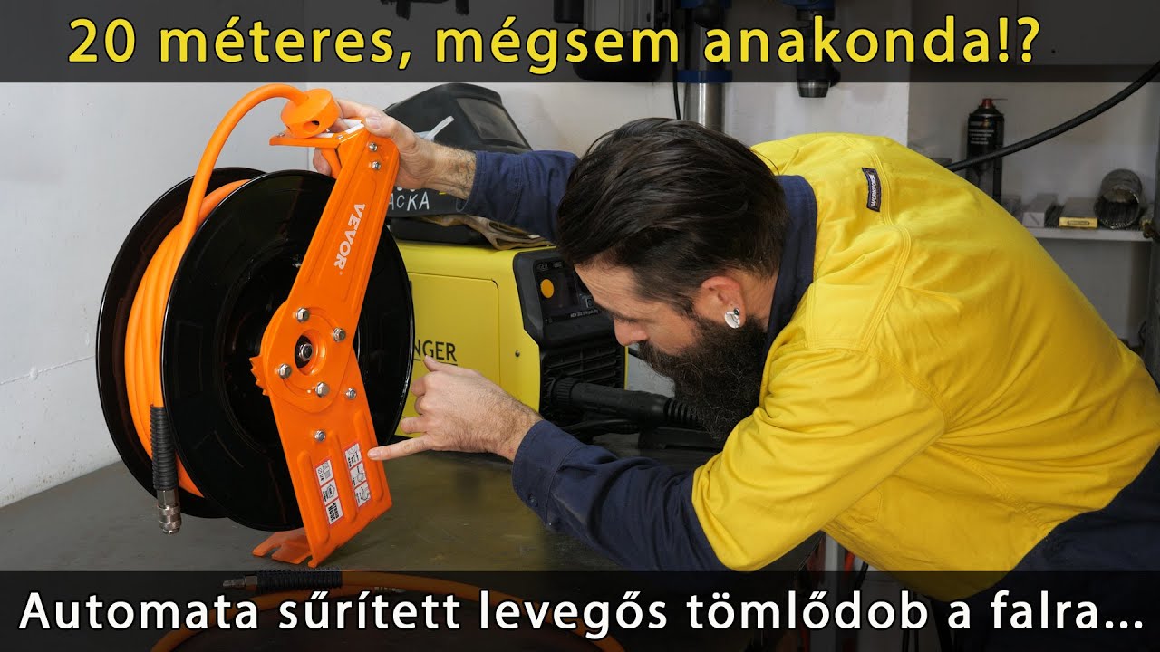 20 méteres automata sűrített levegő tömlő - bemutató, felszerelés, vélemény - Vevor