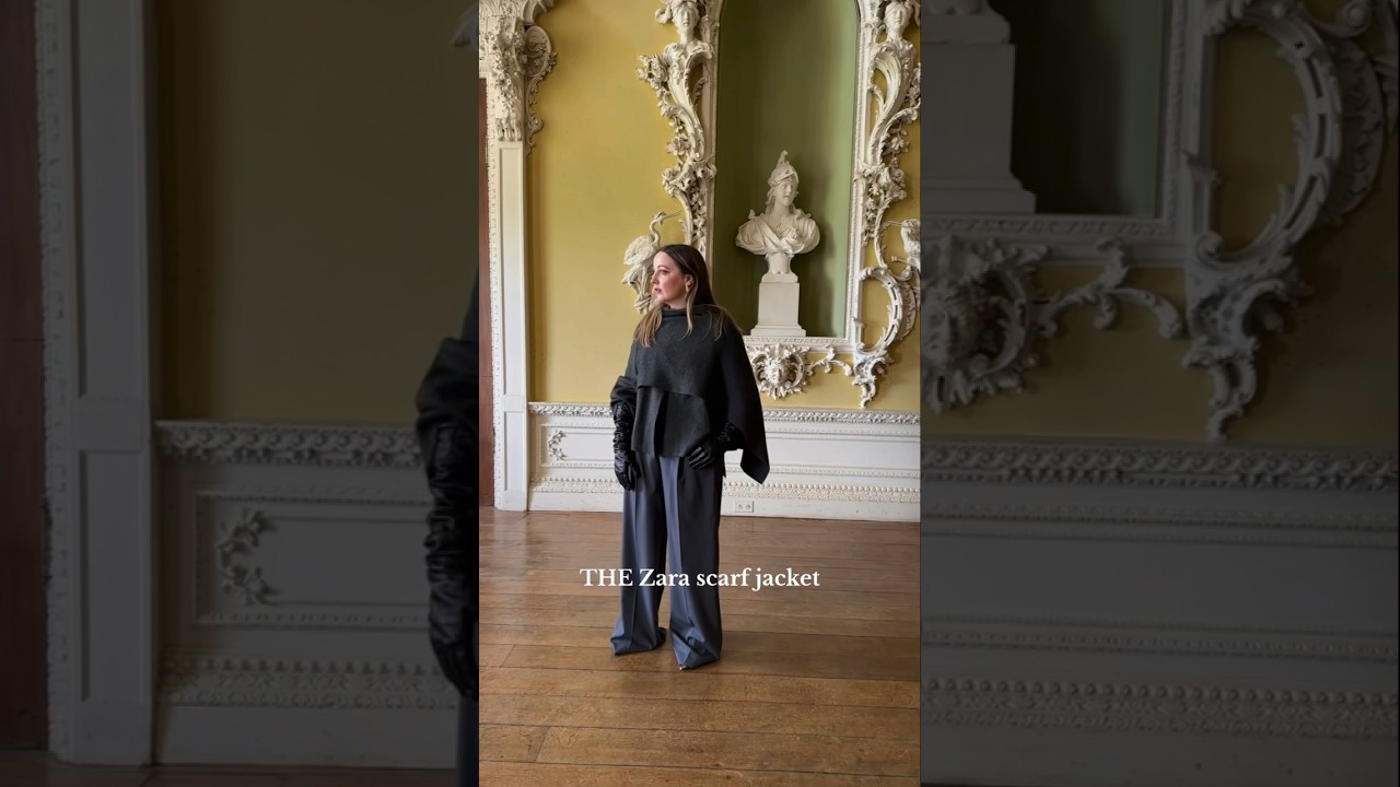 THE Zara scarf jacket for a wander around Claydon Manor🩶#zarascarfjacket #parisianstyle #zaranewin