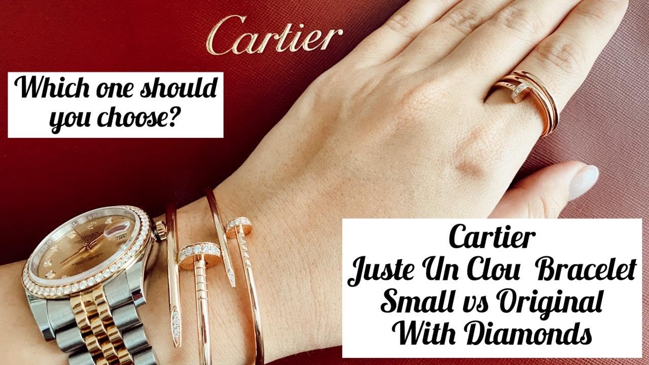 БРАСЛЕТ CARTIER JUSTE UN CLOU - МАЛЕНЬКИЙ VS ОРИГИНАЛ С БРИЛЛИАНТАМИ