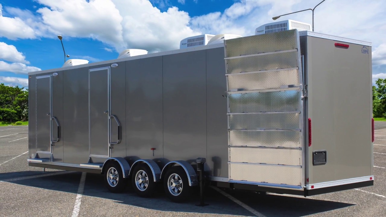 ADA Portable Restrooms +4 Station Shower Trailer Combo | Sierra Series