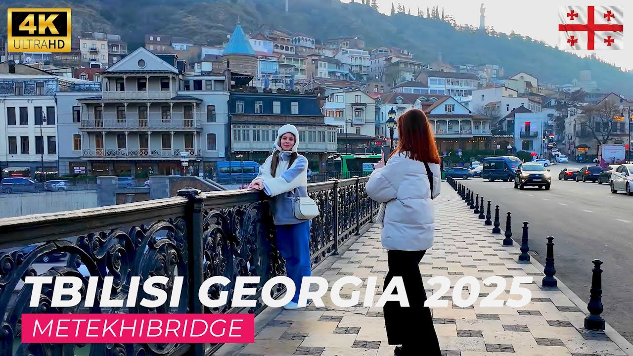 Tbilisi georgia 4K HDR Walking Tour -February 2025 | tbilisi 4K | A Walk In Metekhi bridge