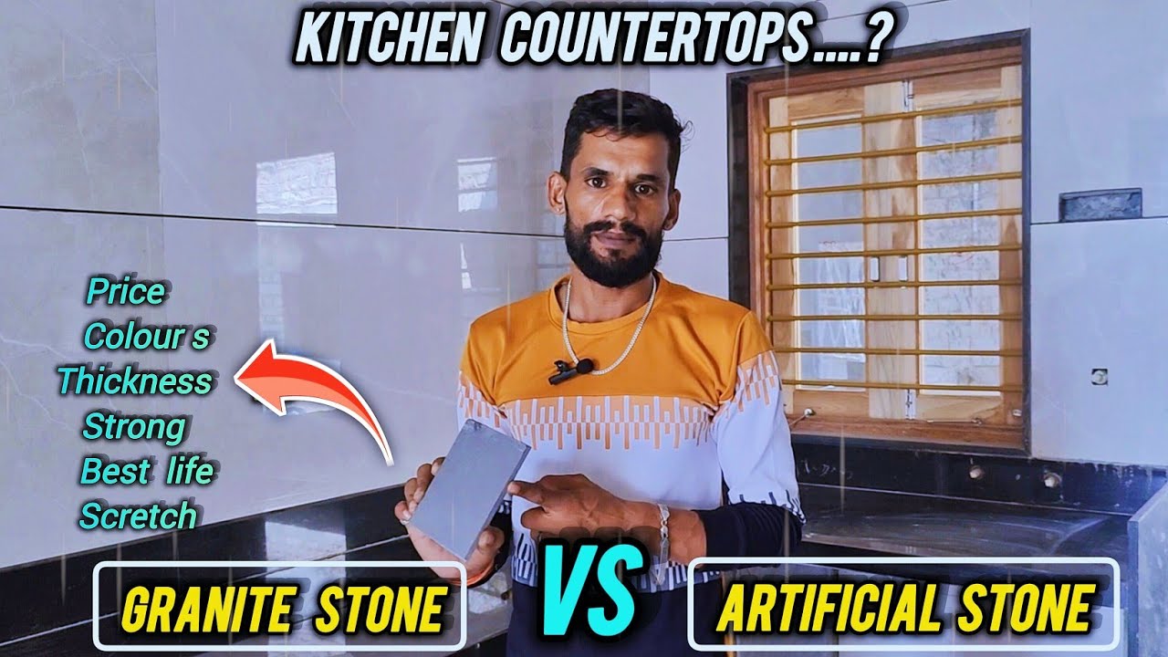 Kitchen Platform के लिए बढ़िया पत्थर कोनसा हैं || Artificial और Granite में क्या फर्क है। #kitchen