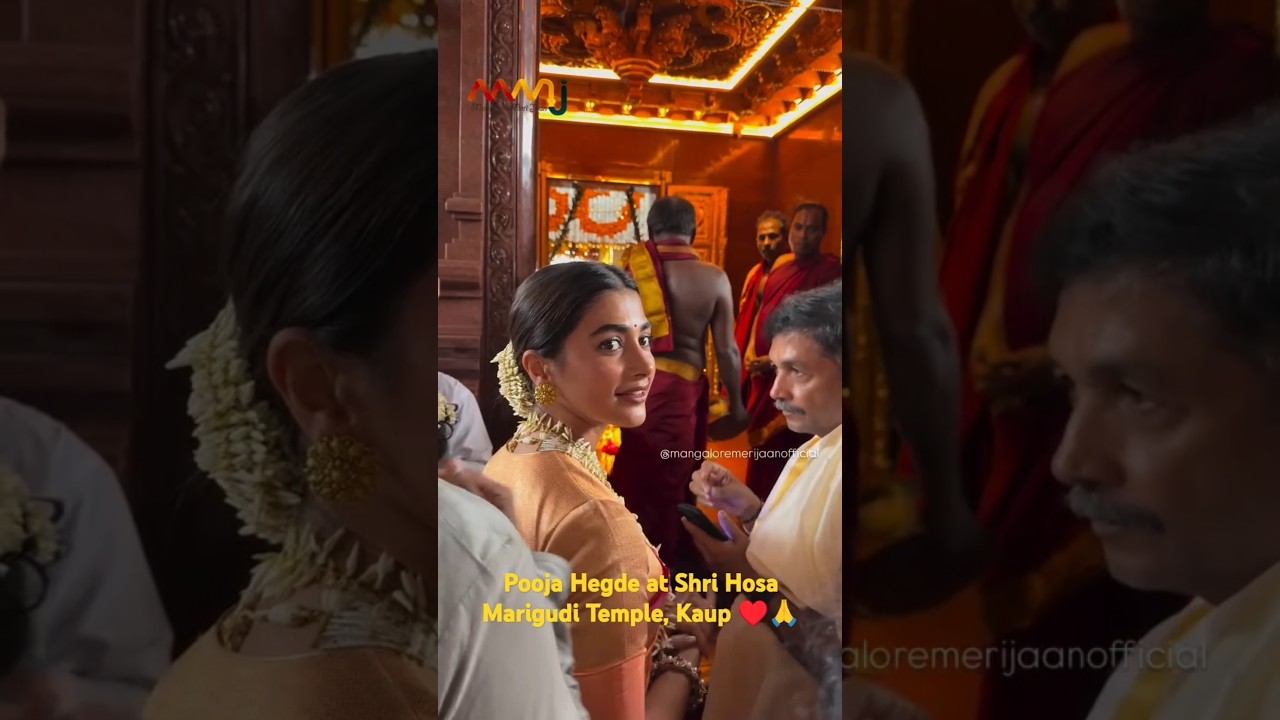 Pooja Hegde at Shri Hosa Marigudi Temple, Kaup