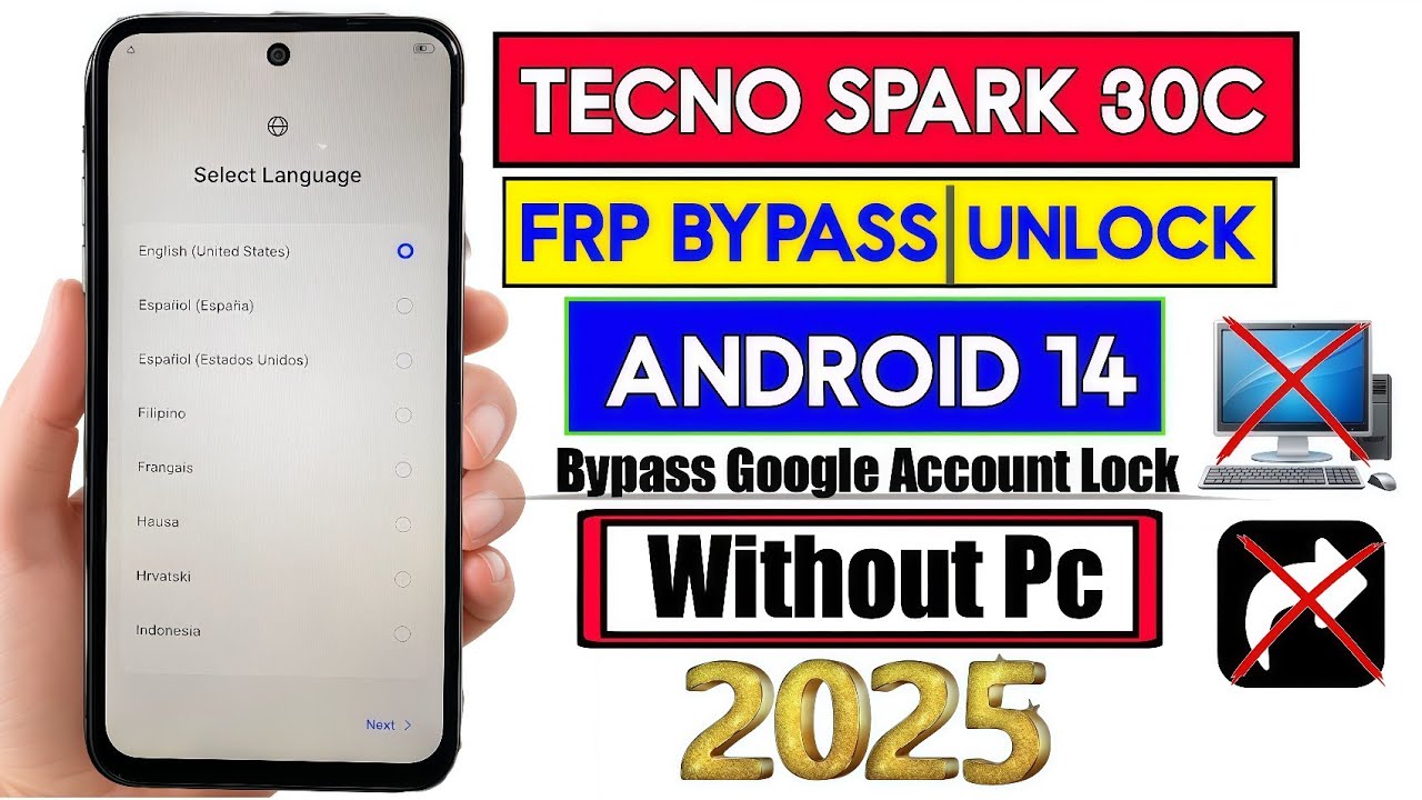 Tecno Spark 30c FRP Bypass Andriod 14 | Tecno (KL5) Google Account Unlock | No Share Article | No Pc