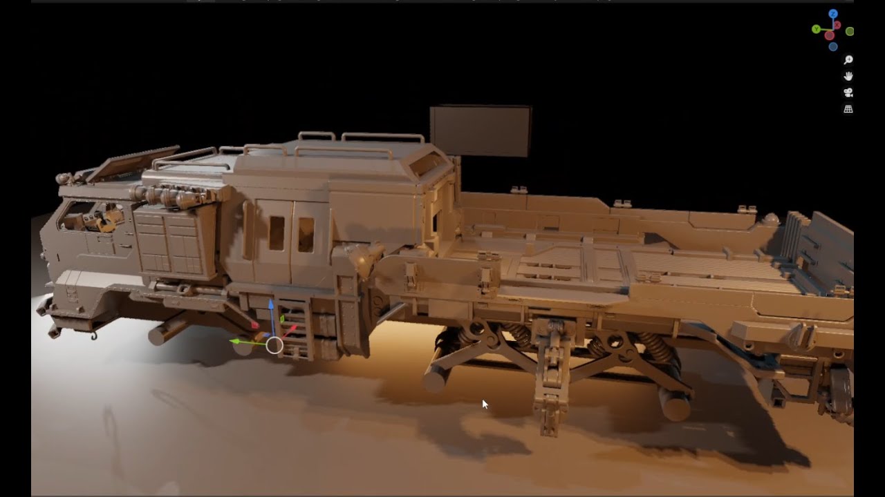Modeling a scifi cargo truck #2