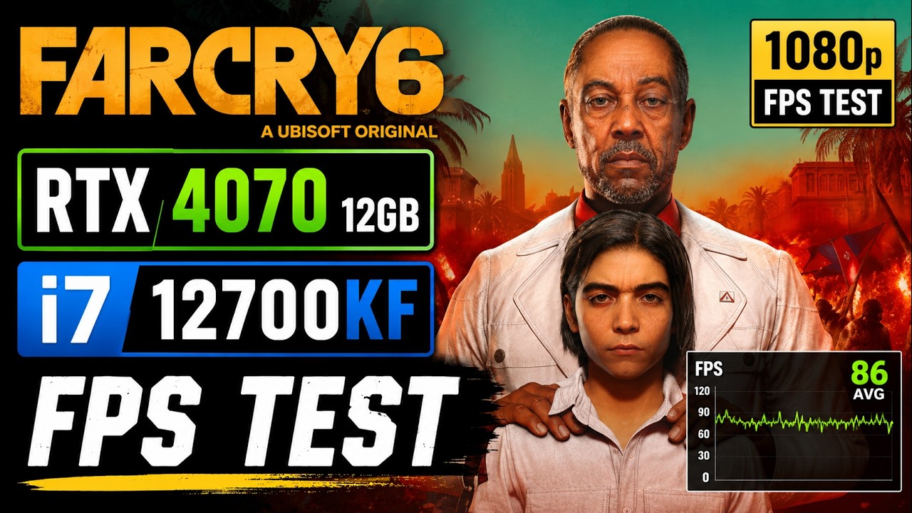 Far Cry 6 na PC  RTX 4070 12GB + i7 12700KF + FPS TEST Ultra (1080p60)