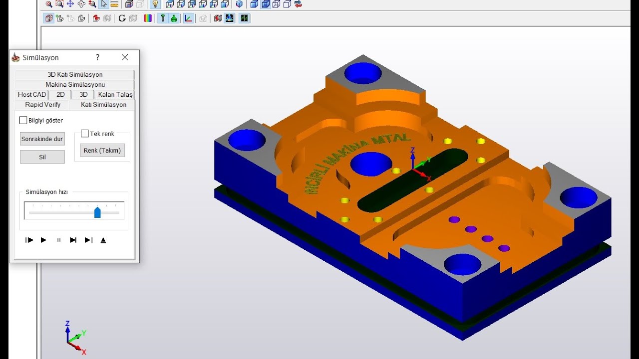 SOLIDCAM FREZE- 2.5 EKSEN YAZI YAZMA- G KODU ELDE ETME
