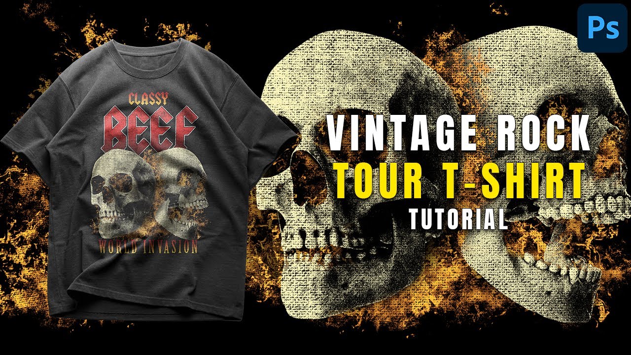 How to design a vintage rock tour T-shirt