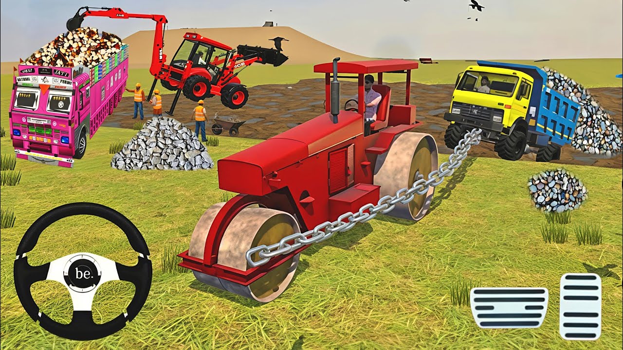 🔴Drive JCB and Uploading 🪨🏗Stone From Dumper🌋 Truck in Game #truck​ #jcb​ #tractor​ #dumper​ #games​