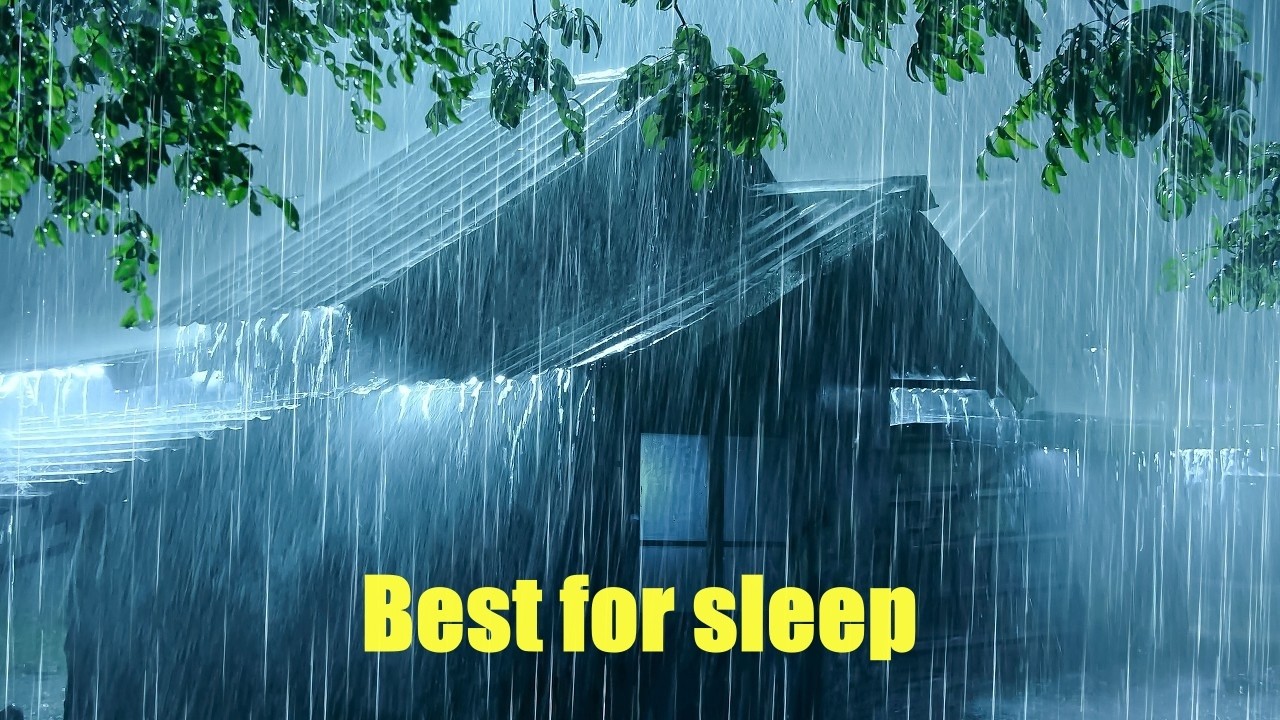 The BEST Rain Sounds to Deep Sleep, Relaxation | Night Storm, Strong Rain on Tin Roof & Loud Thunder