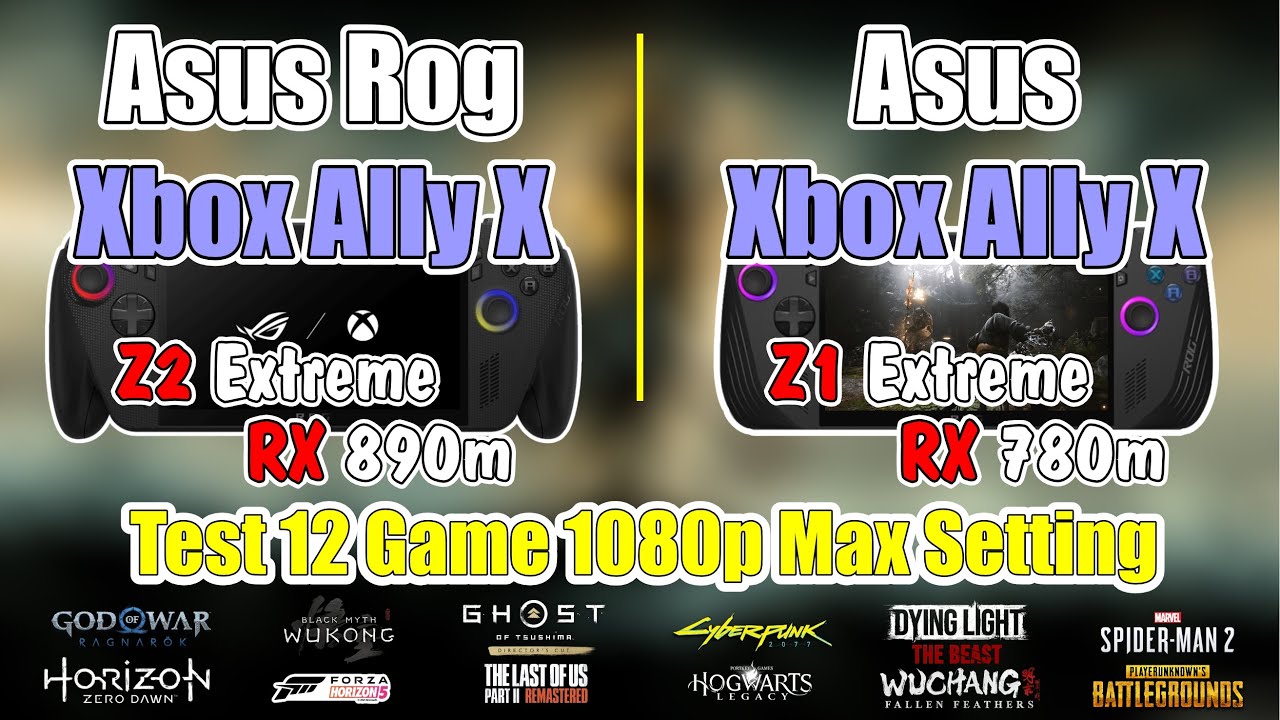 Asus Rog Xbox Ally X ( Z2 EX ) Vs Asus Rog Ally X ( Z1 EX ) Test Game 1080p Med TDP 25W