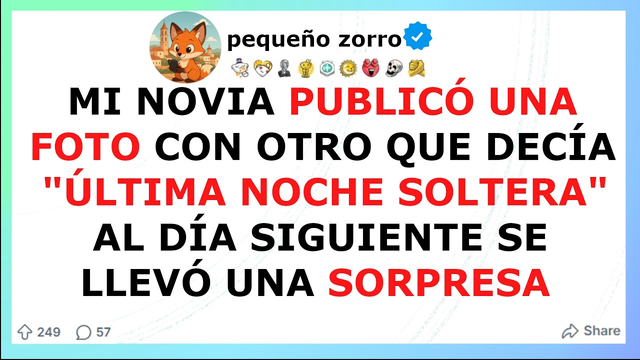 Mi novia PUBLICO UNA FOTO CON OTRO que decía ULTIMA NOCHE SOLTERA al día siguiente...