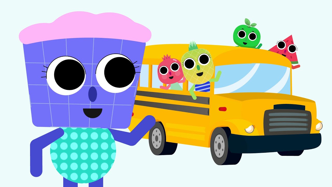 Wheels on the Bus | Sing-Along with Piney, Pommy, Melony, Berry, and Appy! #singalongforkids
