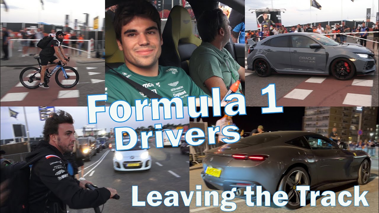 Formula 1 drivers leaving the track