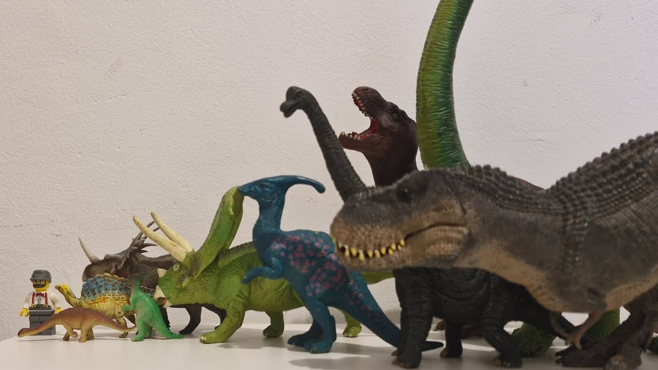 Toda minha coleção de Dinossauros em ordem de tamanho 