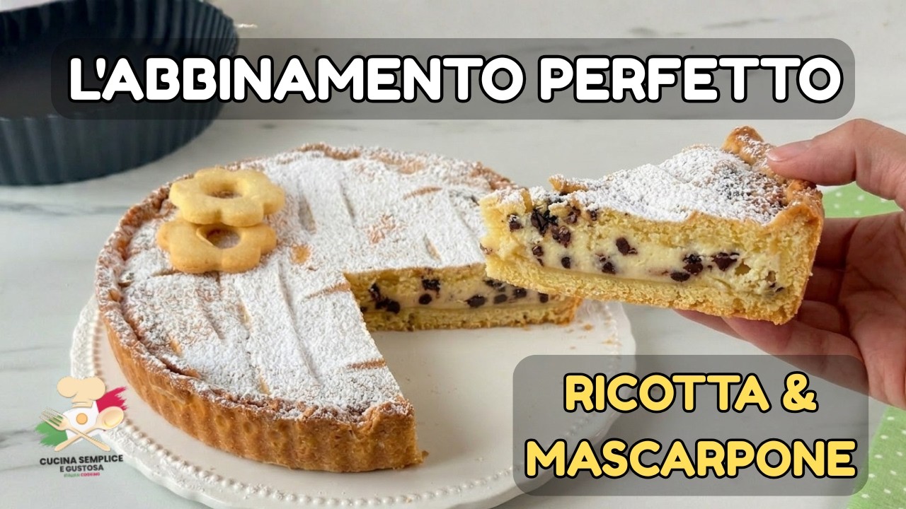 Crostata ricotta e mascarpone cremosa, facile e profumata al limone.