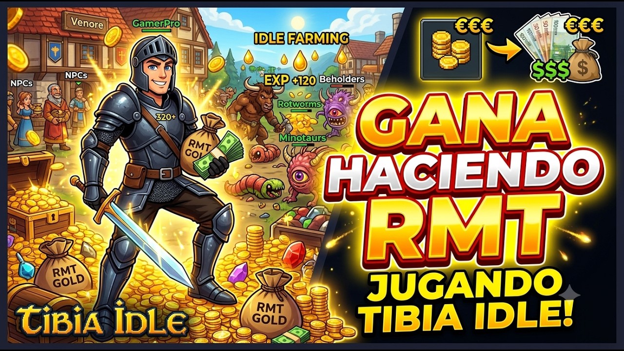 &iexcl;YA SALE! NUEVO JUEGO PARA GANAR DINERO HACIENDO RMT ESTILO TIBIA IDLE PARA MOVIL Y PC
