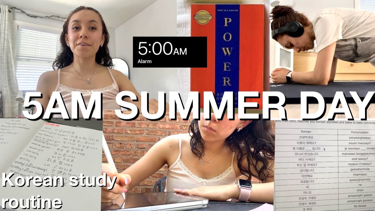 5AM CHILL SUMMER DAY IN MY LIFE |new Korean study routine, reading, life updates