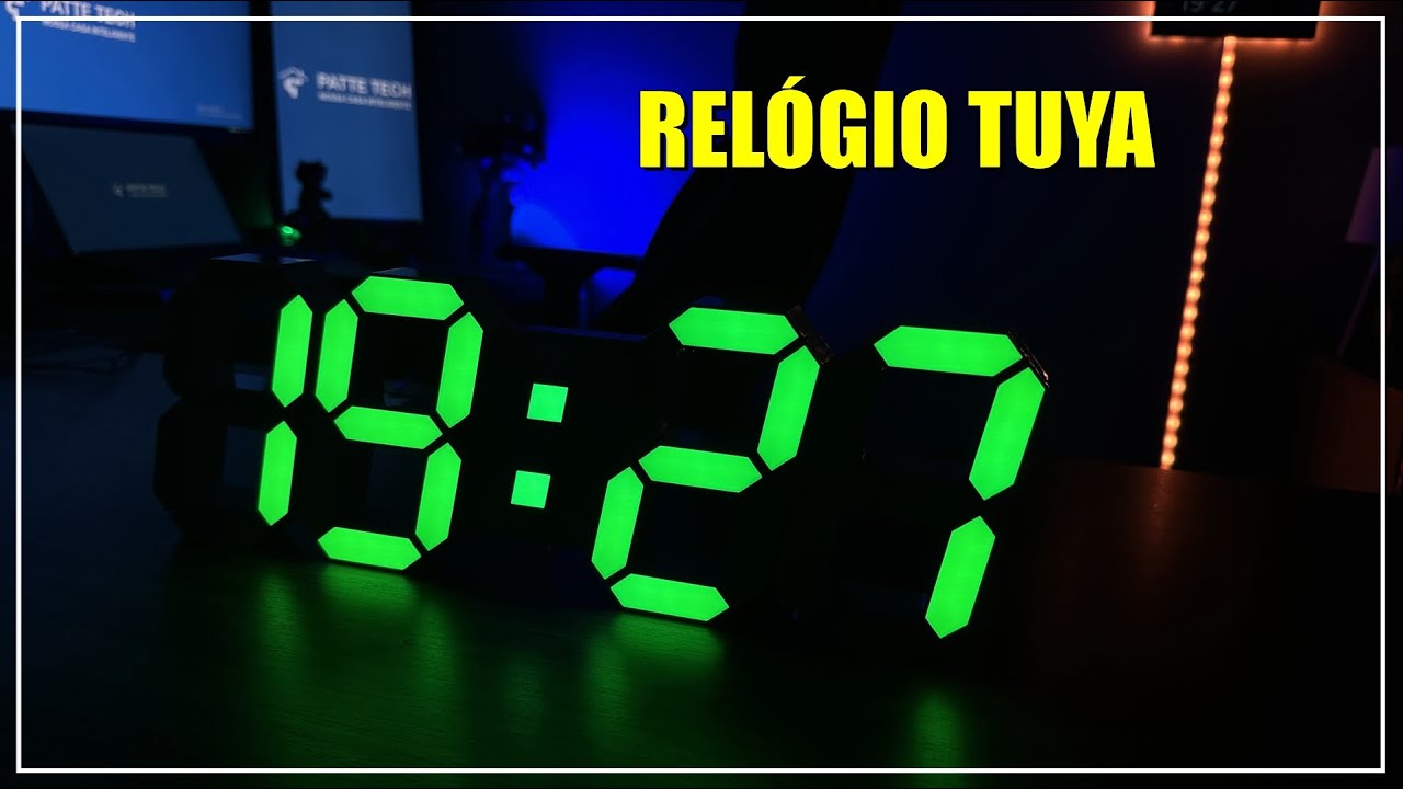 RELÓGIO DIGITAL DE PAREDE BLE/WI-FI COM ALARME, DATA E TEMPERATURA - Tuya/Smart