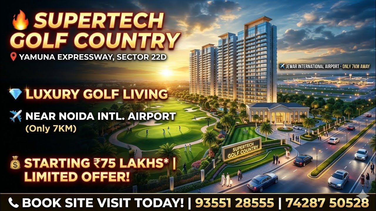 🔥Inside a 9-Hole Golf Course Township! ⛳ Supertech Golf County Plots Site Tour