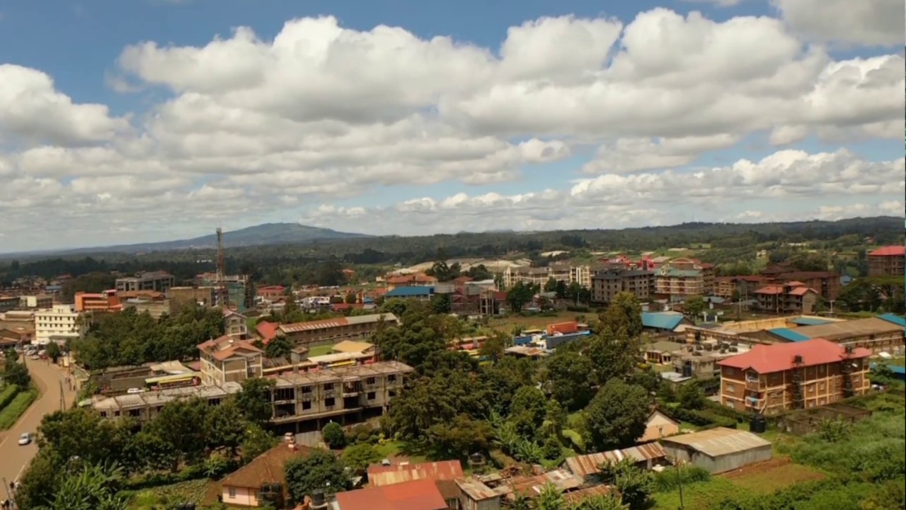 Drone View of Kikuyu Town in Kenya