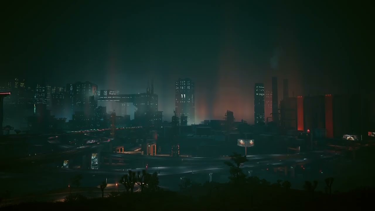 Watching the Cities Industrial Glow - Cyberpunk 2077 Ambience for work & study