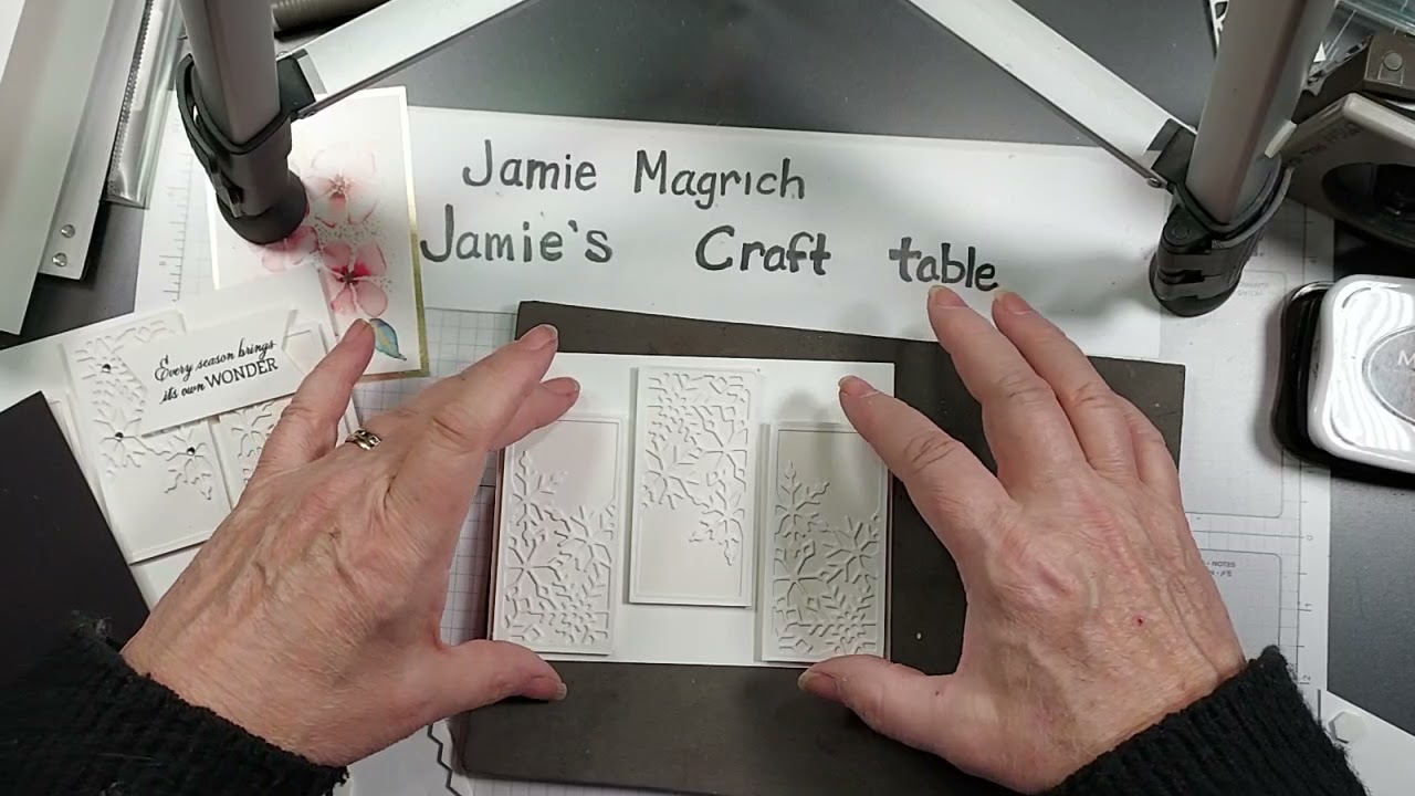 white  Snowflake season of wonder card tutorial