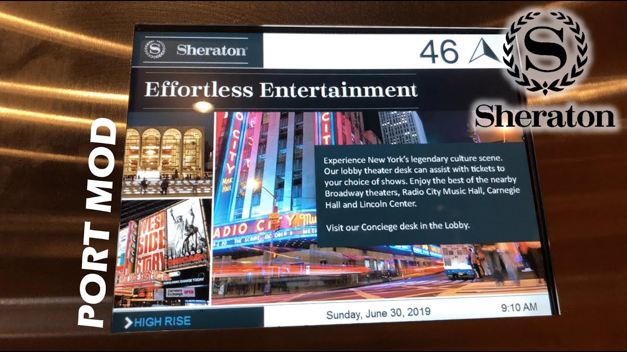 BURNING FAST Westinghouse (mod by PORT) High-Speed Elevators - Sheraton Times Square in NYC