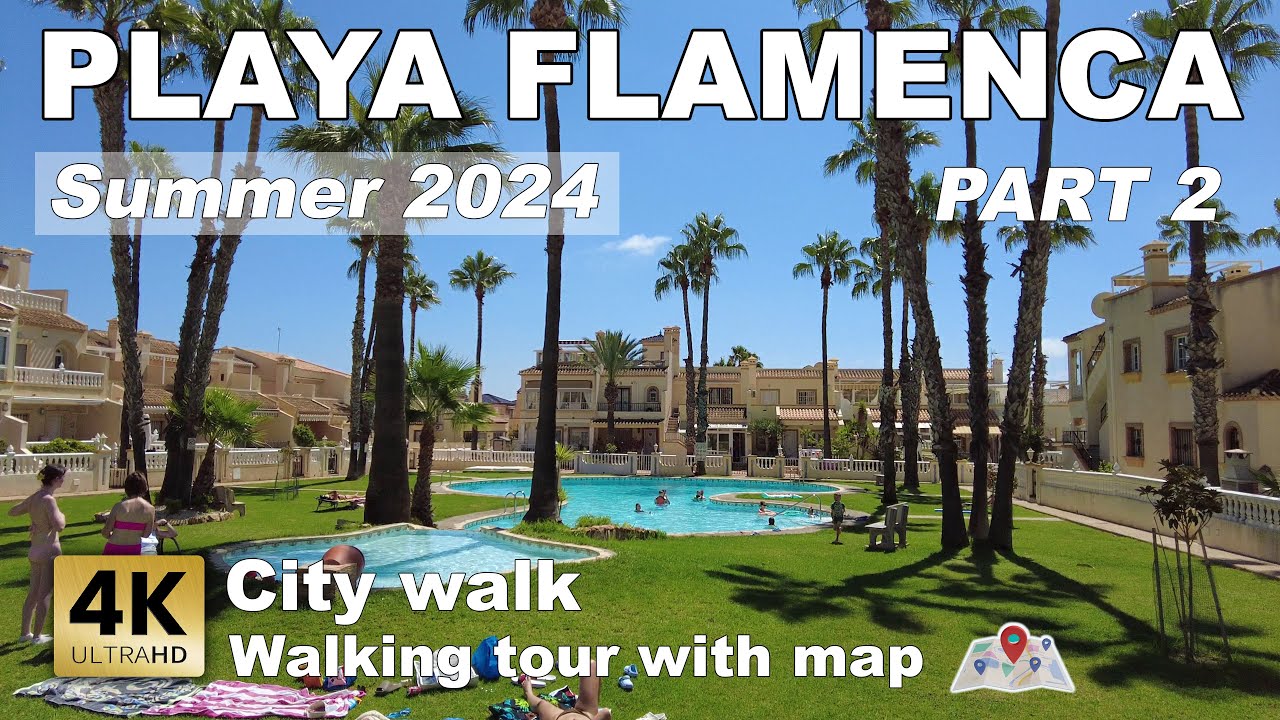 Playa Flamenca - City walk, part 2 - Spain | Costa Blanca - Walking tour [4k 60 fps]