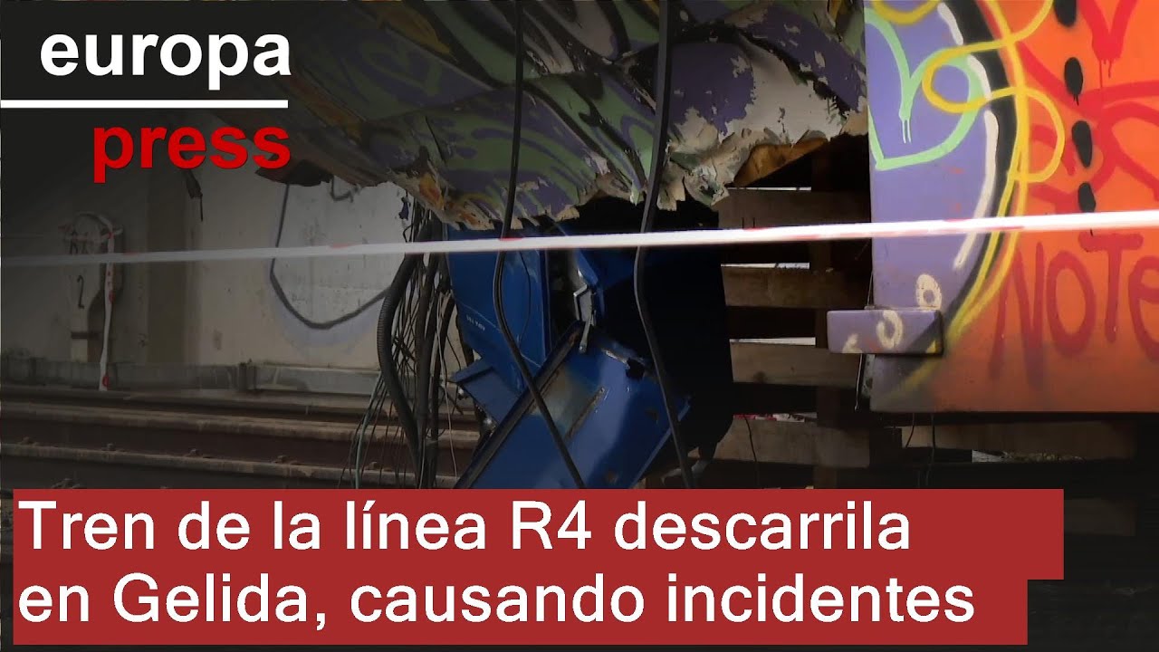 Así ha quedado el tren de la línea R4 de Rodalies que ha descarrillado en Gelida