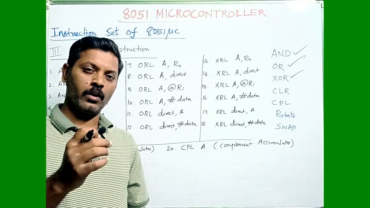 Logical Instruction | Instruction set of 8051 Microcontroller | Tamil
