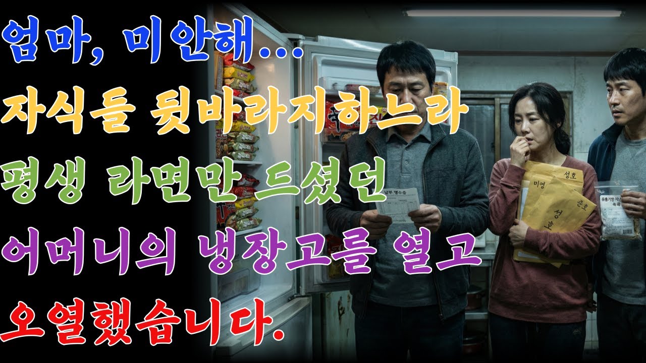 엄마, 미안해... 자식들 뒷바라지하느라 평생 라면만 드셨던 어머니의 냉장고를 열고 오열했습니다. ㅣ노후사연ㅣ사연라디오ㅣ오디오드라마ㅣ오디오북ㅣ감동사연
